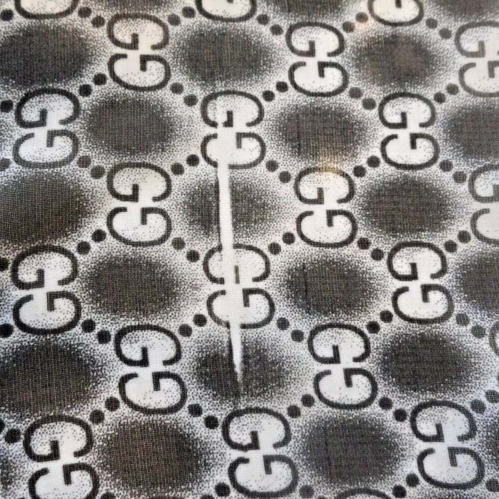 NEW AUTHENTIC RARE 2024 GUCCI 100% SILK SCARF SCARVE BLACK WHITE 60"X20" - Picture 5 of 16